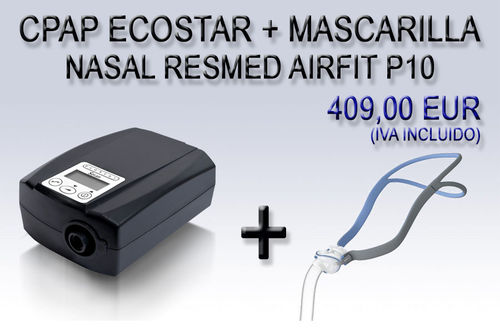PACK CPAP ECOSTAR + MASCARILLA RESMED AIRFIT P10